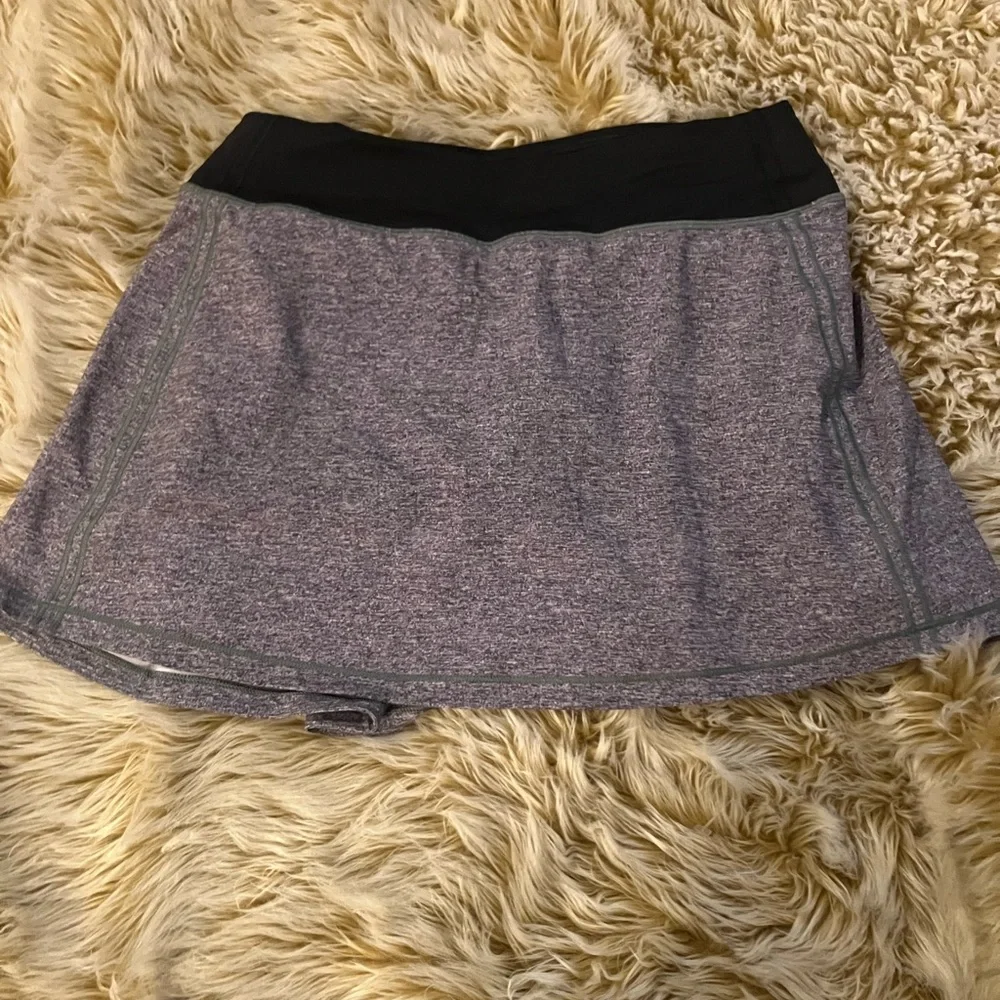 Lululemon pace rival skirt in heather lux multi black